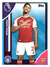 fotbalová kartička 2025-26 Topps  Premier League 3 William Saliba (Arsenal)-PARALLEL Blue
