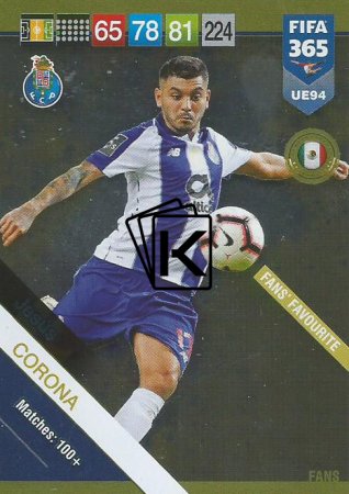 Fotbalová kartička Panini FIFA 365 – 2019 UPDATE Fans Favourite 94 Jesus Corona FC Porto