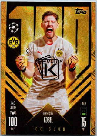 fotbalová kartička 2024-25 Topps Match Attax UEFA Club Competitions Topps  100 club 469 Gregor Kobel (Borussia Dortmund)