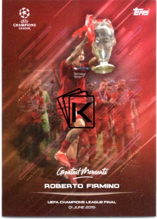 fotbalová kartička 2021 Topps O Jogo Bonito Roberto Firmino Liverpool FC Champions League Final