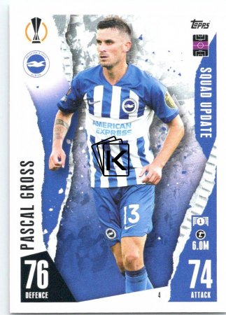 2023-24 Topps Match Attax EXTRA UEFA Club Competition Squad Update 4 Pascal Gross (Brighton and Hove Albion)