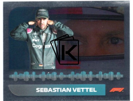 samolepka 2021 Topps Formule 1 Foil 86 Sebastian Vettel Aston Martin
