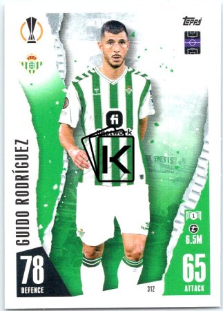 Fotbalová kartička 2023-24 Topps Match Attax UEFA Club Competitions 312 Guido Rodríguez Real Betis Balompie