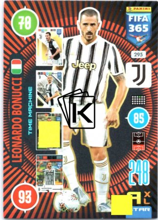 fotbalová karta Panini Adrenalyn XL FIFA 365 2021 Time Machine 295 Leonardo Bonucci Juventus