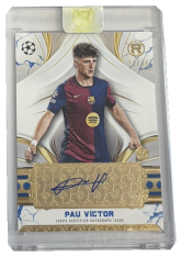 autographed card 2024-25 Topps Reverence UEFA Club Competitions RA-PV Pau Víctor Blue Auto 23/75