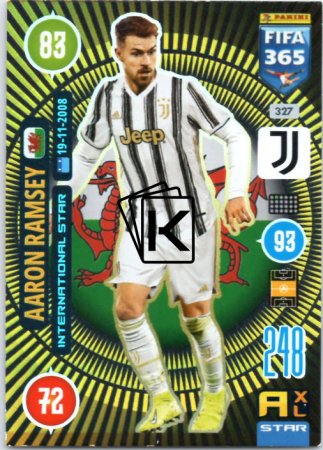 fotbalová karta Panini Adrenalyn XL FIFA 365 2021 International Stars 327 Aaron Ramsey Juventus