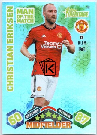 2023-24 Topps Match Attax EXTRA UEFA Club Competition Kings of Europe 314 Christian Eriksen (Manchester United)