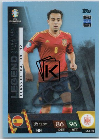 fotbalová karta Topps Match Attax EURO 2024 Legend Signature Style LSS16 Xavi (Spain)