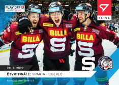 Hokejová kartička SportZoo 2021-22 Live L-127 HC Sparta Praha postup do semifinále /46