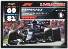 2022 Topps Formule 1Turbo Attax F1 Live Action 2021 224 Pierre Gasly (Scuderia AlphaTauri)