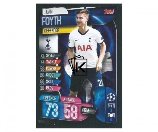 Fotbalová kartička 2019-2020 Topps Match Attax Champions League  Tottenham  Juan Foyth 4