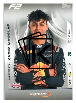 2025 Topps Turbo Attax F1 Campos Racing F2 Teams  177 Arvid Lindblad