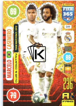 fotbalová karta Panini Adrenalyn XL FIFA 365 2021 Club & Country 249 Marcelo Casemiro Real Madrid CF