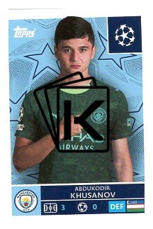 2025-26 Topps Champions League  Manchester City 302 Abdukodir Khusanov