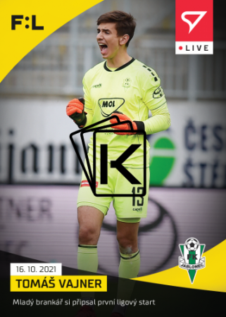 fotbalová kartička SportZoo 2021-22 Live L-046 Tomáš Vajner FK Jablonec