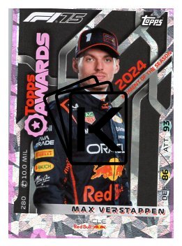 2025 Topps Turbo Attax F1 Oracle Red Bull Racing Topps Awards  280 Max Verstappen-Paralel Pink