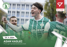 fotbalová kartička 2024-25 SportZoo Chance Liga Live L-22 Adam Kadlec Bohemians Praha