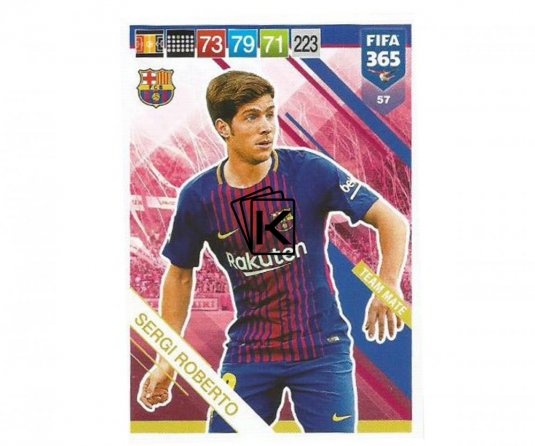 Fotbalová kartička Panini FIFA 365 – 2019 Team Mate 57 Sergi Roberto FC Barcelona
