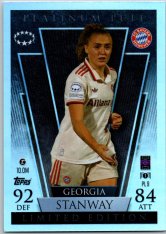 Fotbalová kartička 2024-25 Topps Match Attax EXTRA UEFA Club Competitions Platinum Pull Limited Edition PL 9.  Georgia Stanway (FC Bayern München)