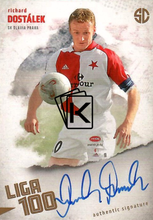 podepsaná karta 2025 Supr Cards Liga 100 DO-RIS Richard Dostálek SK Slavia Praha gold /12