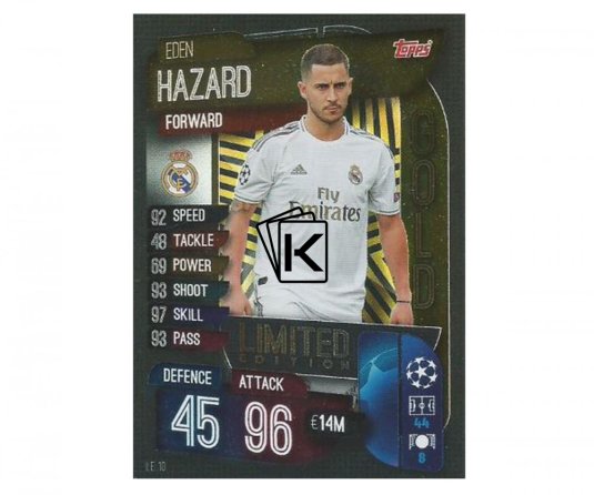 Fotbalová kartička 2019-2020 Topps Match Attax Champions League Limited Edition GOLD Eden Hazard  LE10