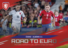 fotbalová kartička 2024 SportZoo Hrdí Lvi Road to EURO RE-08 Česko - Albánie 1:1