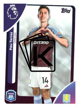 fotbalová kartička 2025-26 Topps  Premier League 21 Pau Torres (Aston Villa)