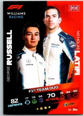 2021 Topps Formule 1 Turbo Attax 96 Team Duo George Russell  Nicholas Latifi Williams Racing