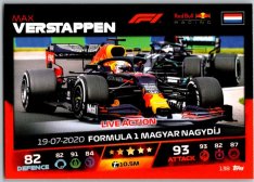 2021 Topps Formule 1 Turbo Attax Live Action 138 Max Verstappen Redbull Racing
