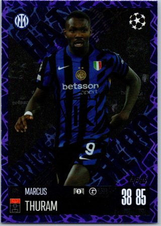 Fotbalová kartička 2024-25 Topps Match Attax EXTRA UEFA Club Competitions Hat Trick Hero 331.  Marcus Thuram (FC Internazionale Milano)