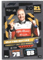 2022 Topps Formule 1Turbo Attax F1 Race Winners 295 Valtteri Bottas (Alfa Romeo)