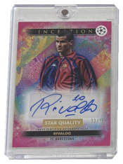 autographed card 2024-25 Topps Inception UEFA Club Competitions Star Quality SQA-R Rivaldo Pink Auto 32/75