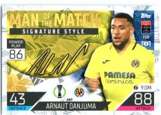 Fotbalová kartička 2022-23 Topps Match Attax UCL Man of The Match Siganture Style 440 Arnaut Danjuma - Villarreal CF