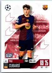 fotbalová kartička 2024-25 Topps Match Attax UEFA Club Competitions  140 Pau Cubarsí (FC Barcelona)  -  Attax Debut