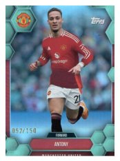 fotbalová kartička 2024-25 Topps Manchester United Fan Set 18 Antony Aqua /150