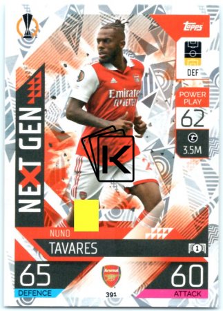 Fotbalová kartička 2022-23 Topps Match Attax UCL Next Gen 391 Nuno Tavares - Arsenal