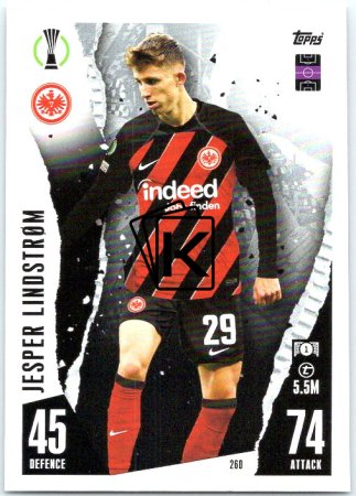 Fotbalová kartička 2023-24 Topps Match Attax UEFA Club Competitions 260 Jesper Lindstrøm Frankfurt