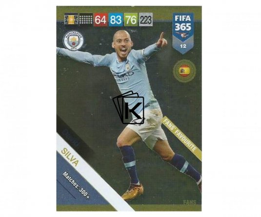 Fotbalová kartička Panini FIFA 365 – 2019 Fans 12 David Silva Manchester City