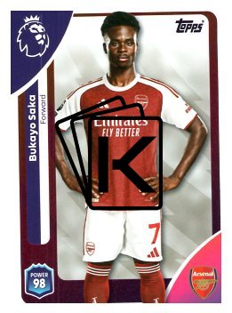 fotbalová kartička 2025-26 Topps  Premier League 12 Bukayo Saka (Arsenal)