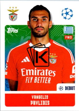 2024-25 Topps Champions League 353 Vangelis Pavlidis (SL Benfica)