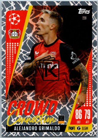 Fotbalová kartička 2024-25 Topps Match Attax EXTRA UEFA Club Competitions Crowd Connection 228 Alejandro Grimaldo (Bayer 04 Leverkusen)