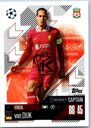 fotbalová kartička 2024-25 Topps Match Attax UEFA Club Competitions  48 Virgil van Dijk (Liverpool)  -  Captain