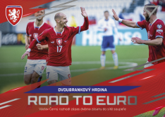 fotbalová kartička 2024 SportZoo Hrdí Lvi Road to EURO RE-06 Václav Černý dvoubrankový hrdina