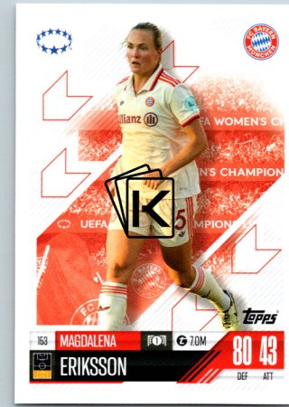 Fotbalová kartička 2024-25 Topps Match Attax EXTRA UEFA Club Competitions UWCL Cards 153.  Magdalena Eriksson (FC Bayern München)