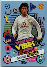 fotbalová kartička 2024-25 Topps Match Attax UEFA Club Competitions Vintage Vibes Legend 418 Cristiano Ronaldo (Manchester United)