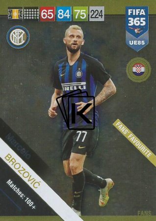 Fotbalová kartička Panini FIFA 365 – 2019 UPDATE Fans Favourite 85 Marcelo Brozovic Inter Milan