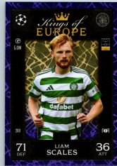 Fotbalová kartička 2024-25 Topps Match Attax EXTRA UEFA Club Competitions Kings of Europe 269.  Liam Scales (Celtic FC) Purple Parallel