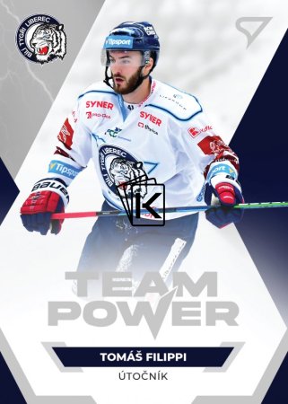 hokejová kartička 2021-22 SportZoo Tipsport Extraliga Team Power TP-06 Tomáš Filippi Bílí Tygři Liberec