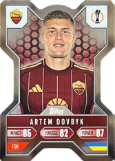 Fotbalová kartička 2024-25 Topps Match Attax EXTRA UEFA Chrome X 5 Artem Dovbyk (AS Roma)