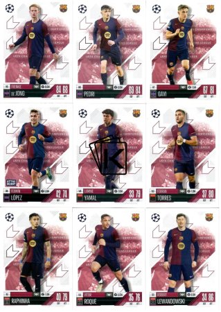 Týmový set 2024-25 Topps Match Attax UEFA Club Competitions FC Barcelona